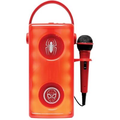 Lexibook , Marvel Spider-Man, Altoparlante Bluetooth® wireless luminoso con microfono, Effetti di luce multicolori, Slot per scheda SD/TF, Batteria ricaricabile, Rosso, BTP185SPZ Lexibook , Marvel Spider-Man, Altoparlante Bluetooth® wireless luminoso con microfono, Effetti di luce multicolori, Slot per scheda SD/TF, Batteria ricaricabile, Rosso, BTP185SPZ