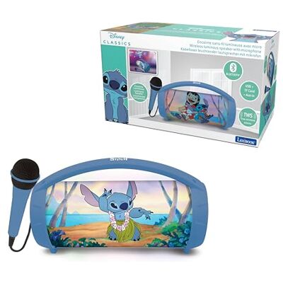 Lexibook , Disney Stitch, Altoparlante luminoso senza fili con microfono, suono stereo, funzione Karaoke, Blu, Lexibook , Disney Stitch, Altoparlante luminoso senza fili con microfono, suono stereo, funzione Karaoke, Blu,
