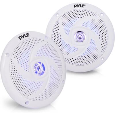 Pyle Altoparlanti Marini, Casse Audio 13,3 Centimetri, Speaker 2 Vie Impermeabili con Luci LED, 180 Watt, Stile Sottile, 1 Coppia Pyle Altoparlanti Marini, Casse Audio 13,3 Centimetri, Speaker 2 Vie Impermeabili con Luci LED, 180 Watt, Stile Sottile, 1 Coppia