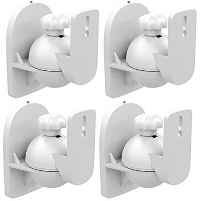 deleyCON 4x Supporti Staffe Universali per Altoparlanti e Casse Acustiche Girevoli + Inclinabili Peso fino a 3,5kg Montaggio a Soffitto + Montaggio a Parete Bianco deleyCON 4x Supporti Staffe Universali per Altoparlanti e Casse Acustiche Girevoli + Inclinabili Peso fino a 3,5kg Montaggio a Soffitto + Montaggio a Parete Bianco