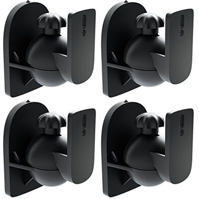 deleyCON 4x Supporti Staffe Universali per Altoparlanti e Casse Acustiche Girevoli + Inclinabili Peso fino a 3,5kg Montaggio a Soffitto + Montaggio a Parete Nero deleyCON 4x Supporti Staffe Universali per Altoparlanti e Casse Acustiche Girevoli + Inclinabili Peso fino a 3,5kg Montaggio a Soffitto + Montaggio a Parete Nero