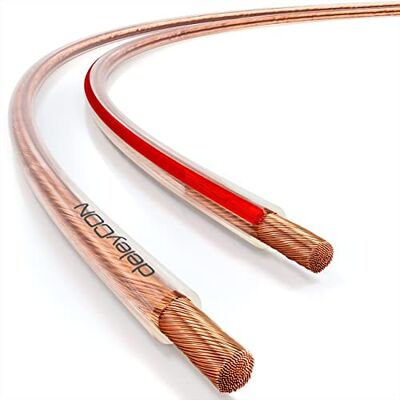 deleyCON 30m Cavo Altoparlante 2x 1,5 mm² Puro Rame OFC Speaker Cable Cavo Audio Box Cavo per Altoparlanti HiFi & Surround Marcatura Della Polarità Trasparente deleyCON 30m Cavo Altoparlante 2x 1,5 mm² Puro Rame OFC Speaker Cable Cavo Audio Box Cavo per Altoparlanti HiFi & Surround Marcatura Della Polarità Trasparente