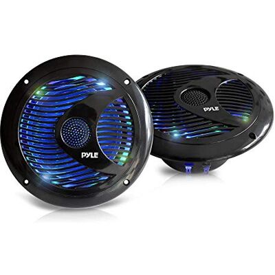 Pyle Altoparlanti Marini 16,5 Centimetri, Casse Audio Impermeabili IP44 con Luci LED Integrate, Speaker 150 Watt di Potenza, Cono in Polipropilene, 1 Coppia, Nero Pyle Altoparlanti Marini 16,5 Centimetri, Casse Audio Impermeabili IP44 con Luci LED Integrate, Speaker 150 Watt di Potenza, Cono in Polipropilene, 1 Coppia, Nero