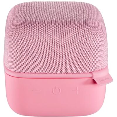 Hama Altoparlante Bluetooth mobile Cube (Bluetooth 10 metri, slot MicroSD, 3 ore di ricarica per 6 ore a 8 ore di autonomia, 3,7 V, batteria ai polimeri di litio) rosa Hama Altoparlante Bluetooth mobile Cube (Bluetooth 10 metri, slot MicroSD, 3 ore di ricarica per 6 ore a 8 ore di autonomia, 3,7 V, batteria ai polimeri di litio) rosa