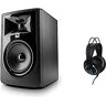 JBL 305P MKII Monitor di Riferimento da Studio Attivo a Due Vie Alimentato Woofer da 5" e tweeter da 1" Unità Singola + AKG K240 MKII Cuffie de Monitoraggio Semi-Aperte e Chiuse