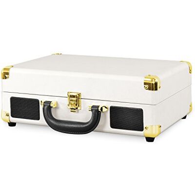 Victrola Journey Giradischi Portatile a Valigia con Bluetooth – 3 Velocità, Altoparlanti Integrati, Uscita RCA, Jack Cuffie (Bianco) Victrola Journey Giradischi Portatile a Valigia con Bluetooth – 3 Velocità, Altoparlanti Integrati, Uscita RCA, Jack Cuffie (Bianco)