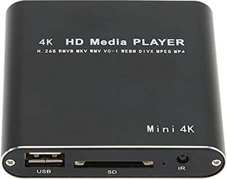 Bewinner Lettore Multimediale Portatile 4K, Mini Lettore Multimediale HDMI 1080P HD AV USB con Telecomando, Lettore MP4 Digitale RMVB MKV RM, Supporto Fino a 5000G Disco Rigido Esterno per Casa,(Spina UE)