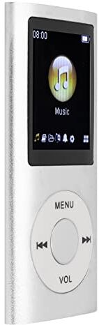 PUSOKEI Lettore MP3, Lettore Musicale Digitale Portatile Senza Perdita di Dati, Lettore Musicale MP3 Multifunzionale con Schermo LCD da 1,8, Batteria a Lunga Durata, Supporta Fino a 64 GB (D'argento)