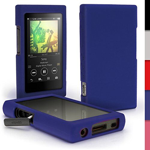 igadgitz U6410 Blu Custodia Silicone Case Cover Compatibile con Sony Walkman NW-A35 NW-A40 NW-A45 Lettore MP3 + Prottore Schermo
