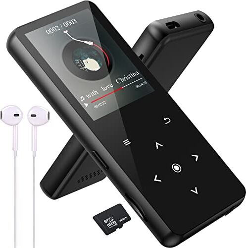 LIUWID 32GB Lettore MP3 Bluetooth 5.0, Lettore Musicale Suono Hi-Fi Altoparlante HD Integrato, Video, Registrazione Vocale, Radio FM, Supporto per Lettore di E-book Fino a 128 GB