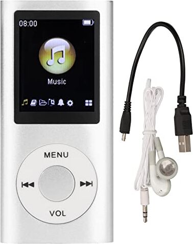 Bewinner Lettore MP4, Lettore Musicale MP3 con Schermo LCD da 1,8 Pollici, Lettore MP3 MP4 Portatile con Musica Senza Perdita di Dati, Regalo per Bambini Studenti(d'Argento)