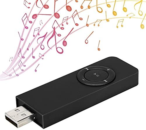 Yctze Lettore MP3, Lettore MP3 Portatile con Chiavetta USB, Lettore Musicale MP3 Audio HiFi con Cordino, Supporta Fino a 32 GB, Tempo di Riproduzione 10 Ore, Tempo di Standby 48 Ore(Nero)