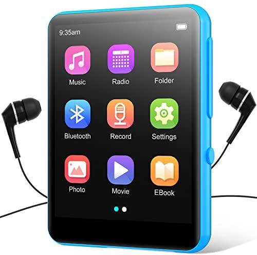 joliker 64GB Lettore MP3 con Bluetooth 5.0, Lettore Musicale Portatile Qualità del Suono HIFI con Altoparlante, 2.4" Full Touch Schermo, E-Book, Sveglia, Radio FM, Registratore Vocale, Supporto fino a 128GB