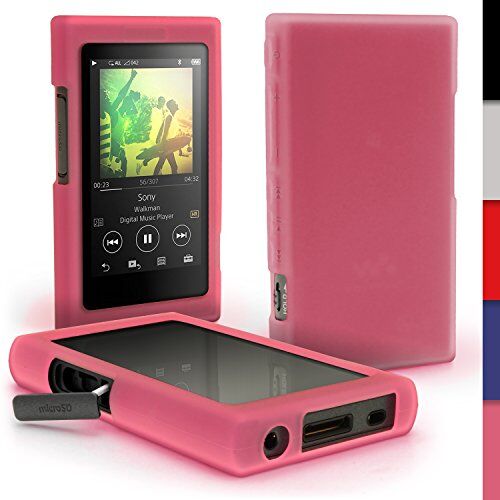 igadgitz U6412 Rosa Custodia Silicone Case Cover Compatibile con Sony Walkman NW-A35 NW-A40 Lettore MP3 + Prottore Schermo