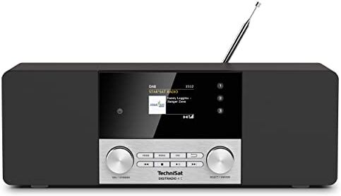 TechniSat DIGITRADIO 4 C Radio digitale stereo (DAB+, FM, display a colori OLED, streaming audio Bluetooth, presa per cuffie, ingresso AUX, radiosveglia, 20 Watt RMS, altoparlante Elac) nero