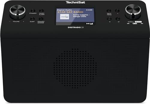 TechniSat DIGITRADIO 21 Radio da cucina DAB+ sottobanco (DAB+, FM, display a colori 2,8", memoria preferiti, sveglia, jack per cuffie) nero