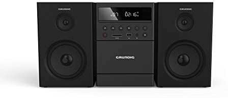 Grundig Microsistema MS 300 Design, cassetta, sintonizzatore FM, riproduzione MP3, USB, scheda SD, Bluetooth, GHF1050, nero