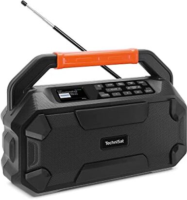 TechniSat DIGITRADIO 231 OD DAB+ Outdoor Boombox con batteria (DAB/FM, AUX in, Bluetooth, 18 V batteria compatibile con Makita, Bosch Professional, DeWalt, altoparlante stereo da 16 W)