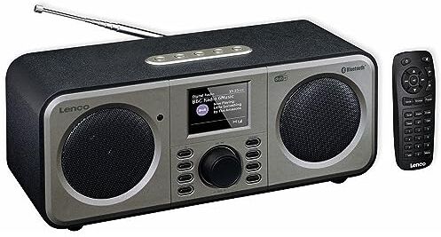 Lenco DAR-030 Radio DAB+ Bluetooth V.5 Ricevitore DAB+ e FM 10 stazioni di memoria 2 x 3 Watt RMS Telecomando Funzione allarme Nero