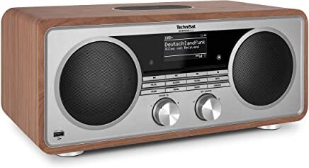 TechniSat DIGITRADIO 602 Stereo Internetradio (DAB, UKW, sistema 2.1 da 70 watt con subwoofer, CD, USB, streaming Bluetooth, AUX, WLAN, sveglia, Spotify Connect, telecomando) Noce