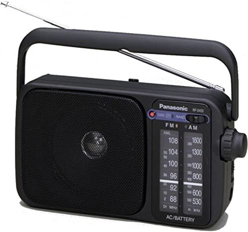 Panasonic K 2400deg RF Radio portatile con manico, alimentazione elettrica o a batterie nero