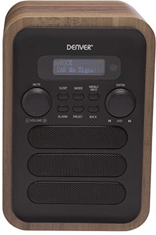 Denver Radio digitale DAB+ e FM.  DAB-48GREY. Sveglia. Connessione Bluetooth. Volume: 2,5 W. Telecomando incluso. Grigio.