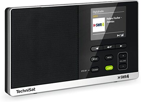 TechniSat DigitRadio 215 swr4 Edition (Portables DAB +/FM Radio con display a colori e swr4 del tasto di scelta diretta, alimentazione elettrica e batteria), Nero