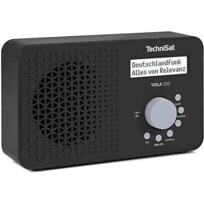 TechniSat VIOLA 200 Radio portatile DAB+/FM (con display LCD, antenna telescopica, memoria preferiti, presa per cuffie, alimentazione a rete e a batteria, altoparlante mono, RDS, PLL) nero TechniSat VIOLA 200 Radio portatile DAB+/FM (con display LCD, antenna telescopica, memoria preferiti, presa per cuffie, alimentazione a rete e a batteria, altoparlante mono, RDS, PLL) nero