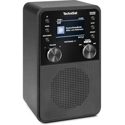 TechniSat DIGITRADIO 317 Radio FM DAB+ verticale con streaming audio Bluetooth, radiosveglia, timer di spegnimento, display a colori da 2,4 pollici, 3 Watt, nero TechniSat DIGITRADIO 317 Radio FM DAB+ verticale con streaming audio Bluetooth, radiosveglia, timer di spegnimento, display a colori da 2,4 pollici, 3 Watt, nero