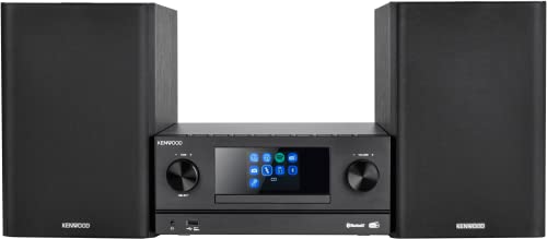 Kenwood , Sistema Micro HiFi Stereo M-9000S, con Ricevitore Radio da Internet, DAB+ o FM, Lettore CD e Presa USB, Connessione a Spotify e Bluetooth, con Funzione Radiosveglia, Black