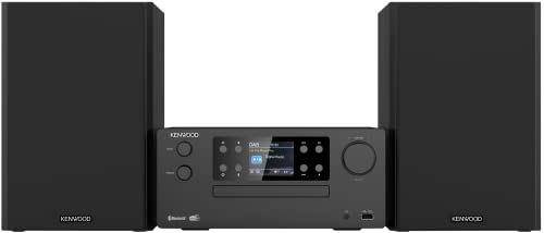 Kenwood , Sistema Micro HiFi Stereo M-925DAB, con Sintonizzatore Radio DAB+, FM, Lettore CD e Presa USB, Display a Colori 2,4", Ingresso AUX per Sorgenti Analogiche e Cuffie, Black