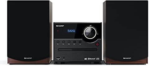 Sharp XL-B517D(BR) Microcatena Sound System Stereo con radio DAB, DAB+, FM, Bluetooth, CD-MP3, riproduzione USB, altoparlanti in legno e 45 W colore marrone