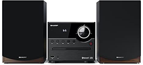 Sharp XL-B512 (BR) Sistema audio stereo (45 Watt, radio con sintonizzatore FM, Bluetooth), colore: marrone