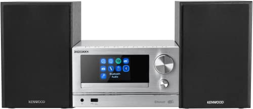 Kenwood , Sistema Micro HiFi Stereo M-7000S, con Ricevitore Radio da Internet, DAB+ o FM, Lettore CD e Presa USB, Connessione a Spotify e Bluetooth, Podcast-Player, Funzione Radiosveglia, Silver