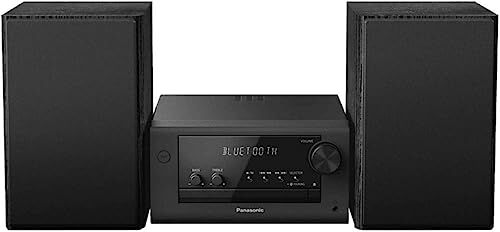 Panasonic SC-PM704EG-K Sistema stereo compatto Micro HiFi con CD, radio DAB+/FM, USB e Bluetooth, 80 W, controllo dei bassi, nero