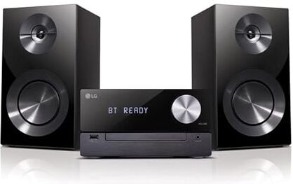 LG Impianto Stereo Casa Micro Hi Fi 2.0 Ch 100W, Riproduzione Audio Bluetooth e USB, Lettore CD / MP3, Radio Digitale DAB+ / FM, Equalizzatore, Nero