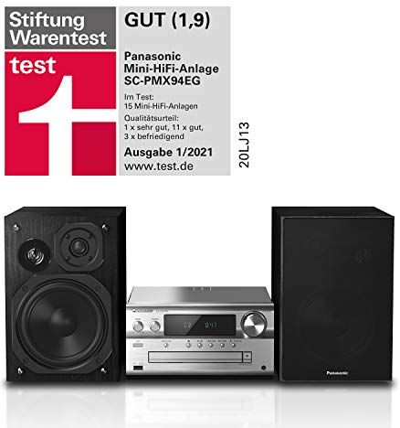 Panasonic SC-PMX94EG-S Micro HiFi System in black (120 Watt RMS, Digital Radio DAB+, CD, FM Radio, Bluetooth, USB, AUX)