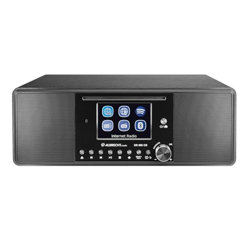 Albrecht DR 895 Impianto compatto per CD, DAB+/UKW/Internet/CD, , con display a colori da 4", stereo musica e podcast streaming, USB, controllo app, nero