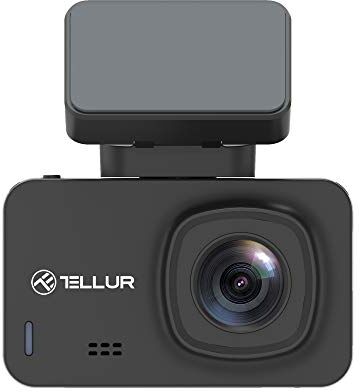 TELLUR Dash Patrol DC3 Dash Cam per Auto, Risoluzione 4K, GPS, Connessione Wi-Fi con Smartphone, G-Sensor Rileva l'Impatto e Avvia la Registrazione, Funzione di Monitoraggio del Parcheggio, Nero