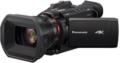 Panasonic HC-X1500E Videocamera 4k/60p, Schermo 3.5", Controllo Wireless, Sistema Stabilizzazione Hybrid 5 assi, Grandangolo da 25mm, 2 Ghiere Manuali, Batteria Lunga Durata, Nero