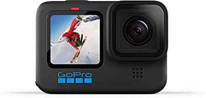 GoPro HERO10 Black Action Camera impermeabile con LCD anteriore e schermi posteriori touch, Video Ultra HD 5.3K60, Foto da 23 MP, Streaming live 1080p, Webcam, Stabilizzazione