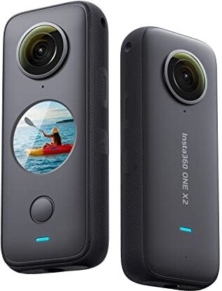 Insta360 ONE X2 5.7K 360° Action Camera con stabilizzazione, impermeabile IPX8, touchscreen, editing video automatico, controllo vocale