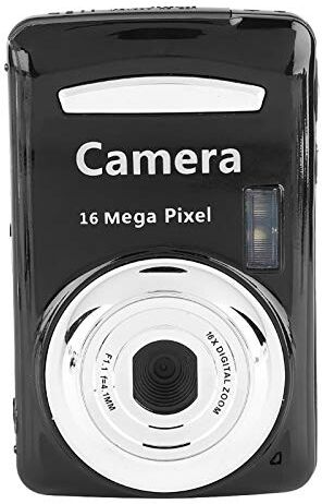 Luqeeg Fotocamera Digitale, 16MP 16X Zoom Videocamera Digitale HD Videocamera Compatta 30FPS 720P con Schermo LCD 2.4 Pollici, Visione Notturna, Regalo Fotocamera per Studenti Ragazzi Ragazze Bambini(Nero)