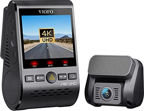 VIOFO 4K Dash Cam Wi-Fi, A129 Pro, 3840 * 2160P Telecamera per Auto Doppia Ultra HD 4K Sony 8MP Sensore GPS, 3 Modalità Parcheggio Avanzato, G-sensor, WDR, Registrazione Continua, 256GB Supporto