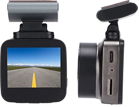 VBESTLIFE Q2N Dash Cam, Mini 1080P 140 Gradi Ultra Grandangolare Auto Dash Cam LCD da 2 Pollici, 2 Milioni di CMOS, Supporto Microfono e Altoparlante per Il Rilevamento della Registrazione in Loop