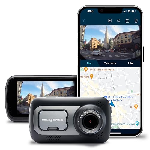 NextBase 522GW Car Dash Cam Full HD DVR da 1440 p / 30 fps Moduli di registrazione anteriore e posteriore Angolo di visione ampio 140 ° Wi-Fi e Bluetooth Alexa – GPS
