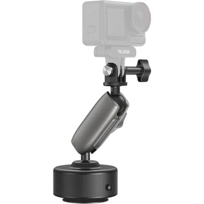 TELESIN Supporto auto elettrico con ventosa per DJI Action 6, 5 Pro/4, GoPro Hero 13/12/11, Insta360 X5/X4, ventosa supporto per fotocamera parabrezza e cruscotto, braccio regolabile a 360° TELESIN Supporto auto elettrico con ventosa per DJI Action 6, 5 Pro/4, GoPro Hero 13/12/11, Insta360 X5/X4, ventosa supporto per fotocamera parabrezza e cruscotto, braccio regolabile a 360°