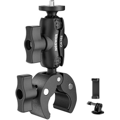 NEEWER Super Clamp con Supporto Action Cam/Smartphone, 2 Teste Sfera, CA162 Supporto per Manubrio Bici/Moto Girevole 360°, Compatibile con iPhone 18 Pro Max 17 16 15 Insta360 DJI OSMO Action GoPro Hero NEEWER Super Clamp con Supporto Action Cam/Smartphone, 2 Teste Sfera, CA162 Supporto per Manubrio Bici/Moto Girevole 360°, Compatibile con iPhone 18 Pro Max 17 16 15 Insta360 DJI OSMO Action GoPro Hero