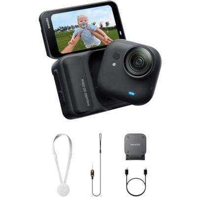Insta360 GO Ultra Nero- Mini action cam 4K, vlog camera, fotocamera POV a mani libere, sensore 1/1,28″, pockect cam 53 g, FOV 156°, autonomia 200 min, indossabile (Ricondizionato) Insta360 GO Ultra Nero- Mini action cam 4K, vlog camera, fotocamera POV a mani libere, sensore 1/1,28″, pockect cam 53 g, FOV 156°, autonomia 200 min, indossabile (Ricondizionato)