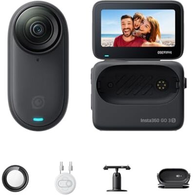 Insta360 GO 3S 64 GB Nachtschwarz Tragbare 4K Mini-Kamera, Freihand-POVs, Stabilisierung, 140 min Akku, 10 m wasserdicht, KI-Bearbeitung, Apple Find My (Ricondizionato) Insta360 GO 3S 64 GB Nachtschwarz Tragbare 4K Mini-Kamera, Freihand-POVs, Stabilisierung, 140 min Akku, 10 m wasserdicht, KI-Bearbeitung, Apple Find My (Ricondizionato)
